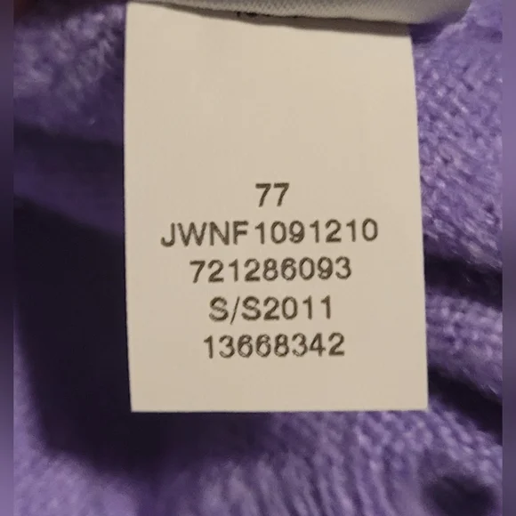 ​NWT John W. Nordstrom 100% Cashmere V-Neck Sweater - Lavender - Large